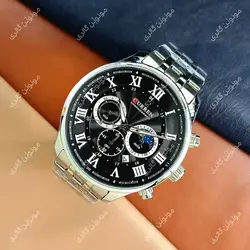 ساعت مچی مردانه کارن 8427 نقره ای-مشکی (کورن CURREN) پسرانه زنانه دخترانه هوشمند اسپرت دیجیتال سه موتوره