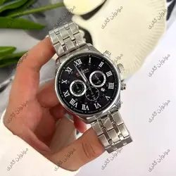 ساعت مچی مردانه کارن 8427 نقره ای-مشکی (کورن CURREN) پسرانه زنانه دخترانه هوشمند اسپرت دیجیتال سه موتوره