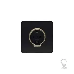 کلید و پریز آسیا مدل کریستال مشکی زه دار