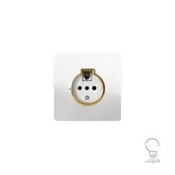 کلید و پریز آسیا مدل کریستال سفید زه دار