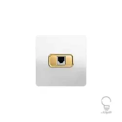 کلید و پریز آسیا مدل کریستال سفید زه دار