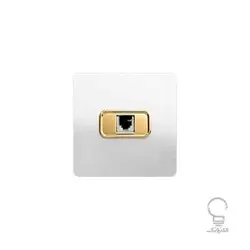 کلید و پریز آسیا مدل کریستال سفید زه دار