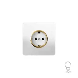 کلید و پریز آسیا مدل کریستال سفید زه دار