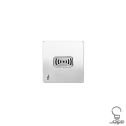 کلید و پریز آسیا مدل کریستال سفید زه دار