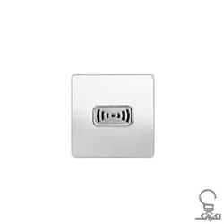 کلید و پریز آسیا مدل کریستال سفید زه دار