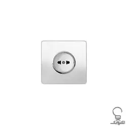 کلید و پریز آسیا مدل کریستال سفید زه دار