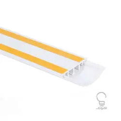 داکت نیم گرد زمینی سفید، خاکستری و طرح چوب سایز 10×30 سوپیتا