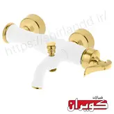 شیرآلات کویران آذر/ست راین 4 عددی/سفید طلایی