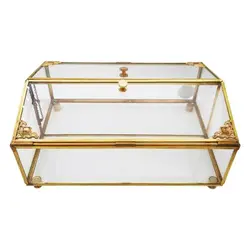 ظرف شیشه ای برنجی قاشق چنگال