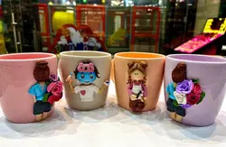 ماگ دست ساز مجسمه سازی شده با خمیر فیمو ناخن کار