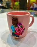 ماگ دست ساز مجسمه سازی شده با خمیر فیمو ناخن کار