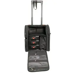 کیف ابزار کاشت ناخن برزنتی چرخ دار E.M کد 212 (نیم هلالی 3 کشو)