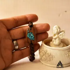 دستبند فیروزه کوبی شده طرح بلوط