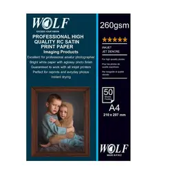 کاغذ ساتین ولف 260 گرم 50 برگ A4