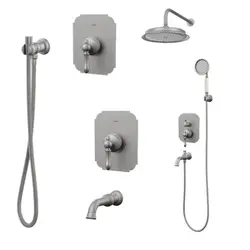 ست شیرآلات کسری مدل ناپل توکار کروم مات(توالت-روشویی-دوش تیپ4)
