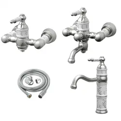 ست شیرآلات کسری مدل توکیو  سفید کروم مجموعه 4 عددی