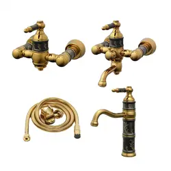 ست شیرآلات کسری مدل توکیو مشکی طلایی  مجموعه 4 عددی