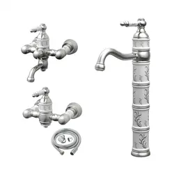 ست شیرآلات کسری مدل توکیو سفید کروم مجموعه 4 عددی