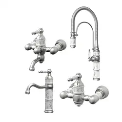 ست شیرآلات کسری مدل توکیو سفید کروم مجموعه  4 عددی