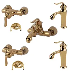 ست شیرآلات کسری مدل دانوب مجموعه  7  عددی طلایی