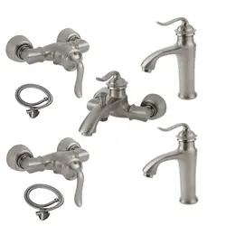 ست  شیرآلات کسری مدل دانوب مجموعه 7 عددی کروم مات