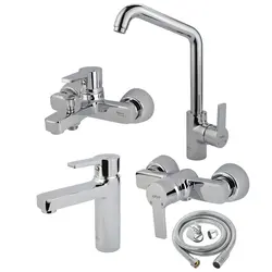 ست شیرآلات کسری مدل امگا مجموعه 5 عددی کروم