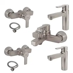 ست شیرآلات کسری مدل امگا مجموعه 7 عددی کروم مات