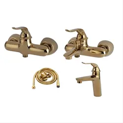 ست شیرآلات کسری مدل رایان مجموعه 4 عددی طلایی