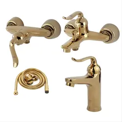 ست شیرآلات کسری مدل رابین مجموعه 4 عددی طلایی