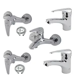 ست شیرآلات کسری مدل کارون مجموعه 7 عددی کروم