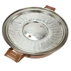 ماهیتابه مسی چکشی درب دار 6 نفره | فروشگاه چاقوی مرادی