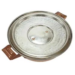 ماهیتابه مسی چکشی درب دار 4 نفره | فروشگاه چاقوی مرادی