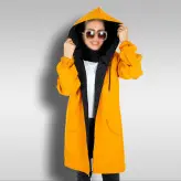 بارونی دو رو جنس میکرو رنگ زرد(ارسال رایگان)