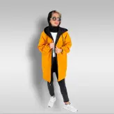 بارونی دو رو جنس میکرو رنگ زرد(ارسال رایگان)