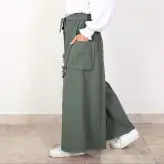 شلوار دامنی رنگ یشمی (ارسال رایگان)