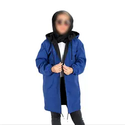 بارونی دو رو جنس میکرو رنگ آبی(ارسال رایگان)