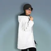 بارونی دورو جنس میکرو رنگ سفید(ارسال رایگان)