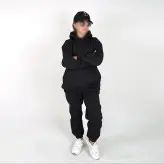 ست هودی و شلوار مدل جیب دار رنگ مشکی(ارسال رایگان)