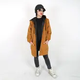 بارانی زنانه بارانی دخترانه دورو جنس میکرو رنگ قهوه ای (ارسال رایگان)