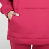 ست هودی و شلوار مدل جیب دار رنگ سرخابی(ارسال رایگان)