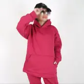 ست هودی و شلوار مدل جیب دار رنگ سرخابی(ارسال رایگان)