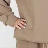 ست هودی و شلوار مدل کراپ رنگ قهوه ای(ارسال رایگان)