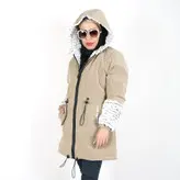 کاپشن زنانه کاپشن دخترانه مدل حلیا رنگ کرم (ارسال رایگان)