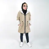 کاپشن زنانه کاپشن دخترانه مدل حلیا رنگ کرم (ارسال رایگان)