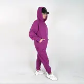 ست هودی و شلوار مدل جیب دار رنگ بنفش(ارسال رایگان)