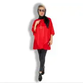 شومیز خفاشی جنس حریر رنگ قرمز(ارسال رایگان)