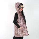 پافر زنانه پافر دخترانه مدل پوست ماری رنگ شکلاتی (ارسال رایگان) کپی