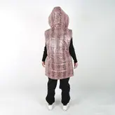 پافر زنانه پافر دخترانه مدل پوست ماری رنگ شکلاتی (ارسال رایگان) کپی