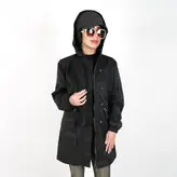 بارانی زنانه بارانی دخترانه جنس کتان رنگ مشکی (ارسال رایگان)