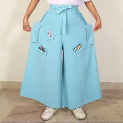 شلوار دامنی رنگ آبی (ارسال رایگان)